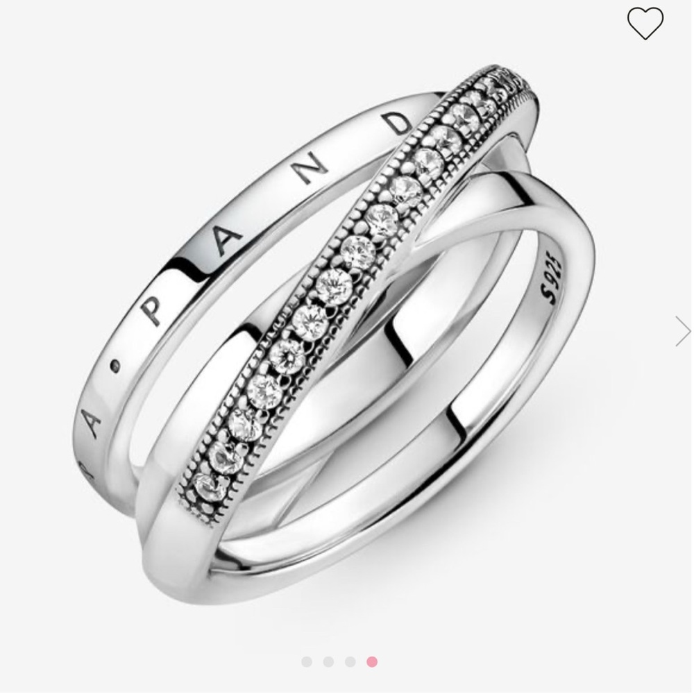 Pandora Silver Crossover Ring - image 1